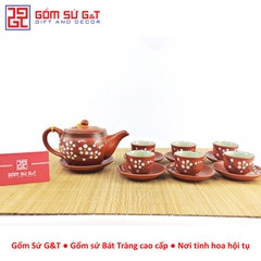 Bộ trà ganh vẽ hoa đào
