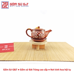 Bộ trà ganh vẽ hoa đào