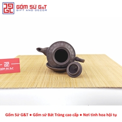 Bộ trà đèn thấp khắc sen