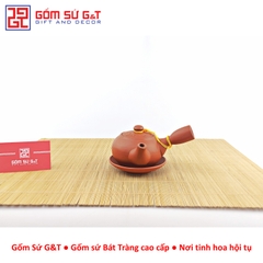 Bộ trà đắp quai chuôi đỏ