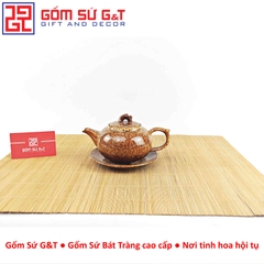 Bộ trà men hỏa biến áng quả hồng nâu