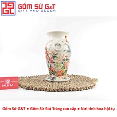 Lọ hoa vuốt tay dáng chân loe vẽ hoa cúc