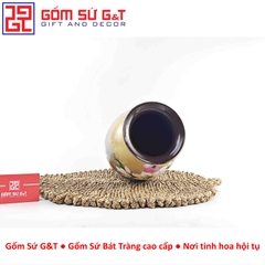 Lọ hoa vuốt tay dáng bom vẽ hoa loa kèn