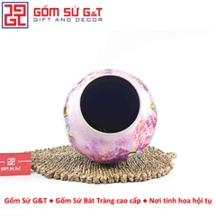 Lọ hoa vuốt tay dáng vò vẽ cẩm tú cầu