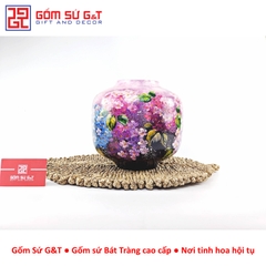 Lọ hoa vuốt tay dáng vò vẽ cẩm tú cầu