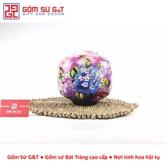 Lọ hoa vuốt tay dáng vò vẽ cẩm tú cầu
