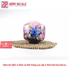 Lọ hoa vuốt tay dáng vò vẽ cẩm tú cầu