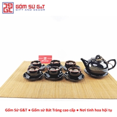 Bộ trà hỏa biến quả hồng bé lòng hoa nâu
