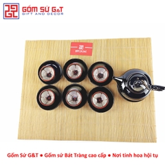 Bộ trà hỏa biến quả hồng bé lòng hoa nâu