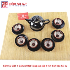 Bộ trà hỏa biến quả hồng bé lòng hoa nâu