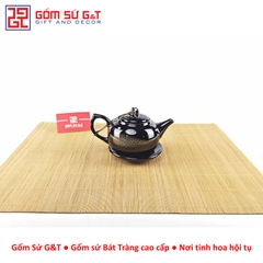 Bộ trà hỏa biến quả hồng bé lòng hoa nâu