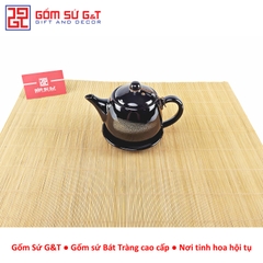 Bộ trà quả hồng to chén lòng hoa nâu