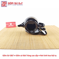 Bộ trà quả hồng to chén lòng hoa nâu