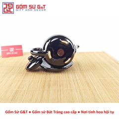 Bộ trà quả hồng to chén lòng hoa nâu