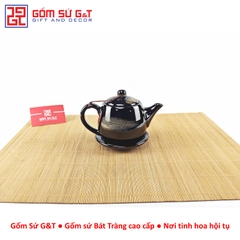 Bộ trà quả hồng to chén lòng hoa nâu