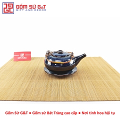 Bộ trà hỏa biến dáng Nhật lòng hoa men xanh