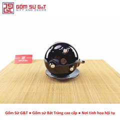 Bộ trà hỏa biến dáng Nhật lòng hoa men xanh