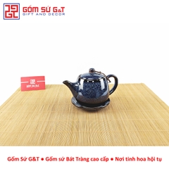 Bộ trà hỏa biến quả hồng to lòng hoa xanh