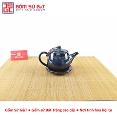 Bộ trà hỏa biến quả hồng to lòng hoa xanh