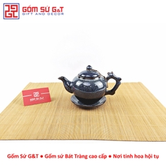 Bộ trà hỏa biến gốc cây lòng hoa men xanh