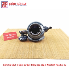 Bộ trà hỏa biến gốc cây lòng hoa men xanh
