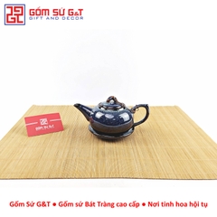 Bộ trà hỏa biến quả hồng bé lòng hoa xanh