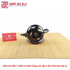 Bộ trà hỏa biến quả hồng bé lòng hoa xanh