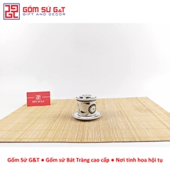 Bộ phin cafe vẽ hoa bèo đỏ