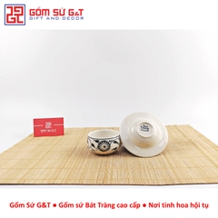 Bộ phin cafe vẽ hoa bèo đỏ