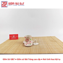Bộ phin cafe vẽ hoa bèo đỏ