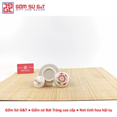 Bộ phin cafe vẽ hoa bèo đỏ
