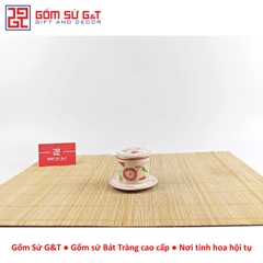 Bộ phin cafe vẽ hoa bèo đỏ