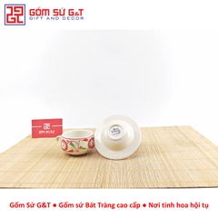Bộ phin cafe vẽ hoa bèo đỏ