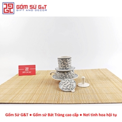 Bộ phin cafe vẽ cá đàn