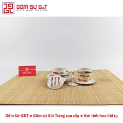 Bộ phin cafe vẽ cá nhật ba màu