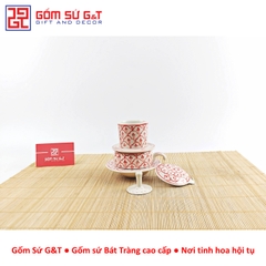 Bộ phin cafe vẽ hoa bèo