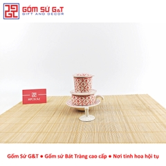 Bộ phin cafe vẽ hoa bèo