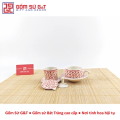 Bộ phin cafe vẽ hoa bèo