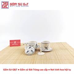 Bộ phin cafe vẽ chuồn kim
