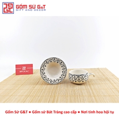 Bộ phin cafe vẽ hoa bèo