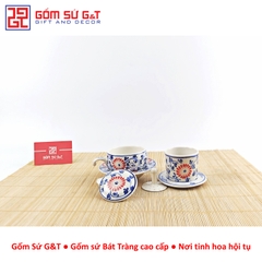 Bộ phin cafe vẽ hoa dây màu