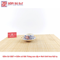 Bộ phin cafe vẽ hoa dây màu