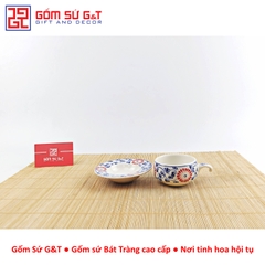 Bộ phin cafe vẽ hoa dây màu