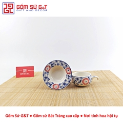 Bộ phin cafe vẽ hoa dây màu
