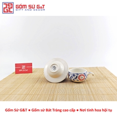 Bộ phin cafe vẽ hoa dây màu