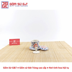 Bộ phin cafe vẽ hoa dây màu