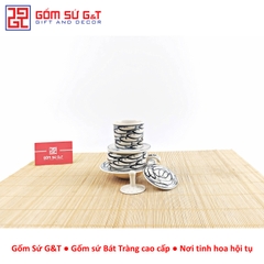 Bộ tách cà phê vẽ cá đàn