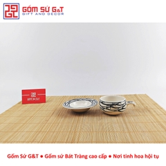 Bộ tách cà phê vẽ cá đàn