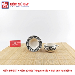 Bộ tách cà phê vẽ cá đàn