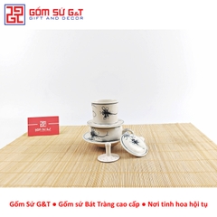 Bộ phin cà phê vẽ chuồn khoai tràm
